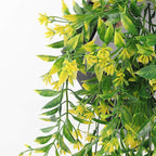 PASYOU Artificial Hanging Ivy, Vine Plastic Plants Grass Leaves Foliage Vines, UV Resistant Greenery Fake Flowers for Home Indoor Outdoor Garden Door Wall Wedding Party DIY Decoration - Yellow 4 Pack