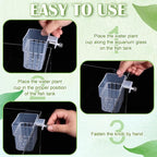 12 Pack Top Hanging Fish Tank Plant Pot Clear Aquarium Plant Holder with Hook Aquatic Plant Cup Holder Aquarium Aquatic P-lant Pot Water Landscape Decoration for P-lant Water Feature Decoration
