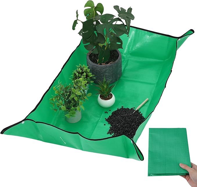 29.5" x 39.4" Planting Mat for Potting, Waterproof Repotting Mat Succulent Green Foldable Reusable Garden Soil Change Mats for Indoor Plant Pots Gardening Gifts