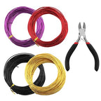 4 Roll Bonsai Wire,with Hand Plier Aluminum Bonsais Training Wire Anodized Aluminum Bonsai Wire Tools for Fine Trunk & Branch Control(Size:4 Roll)