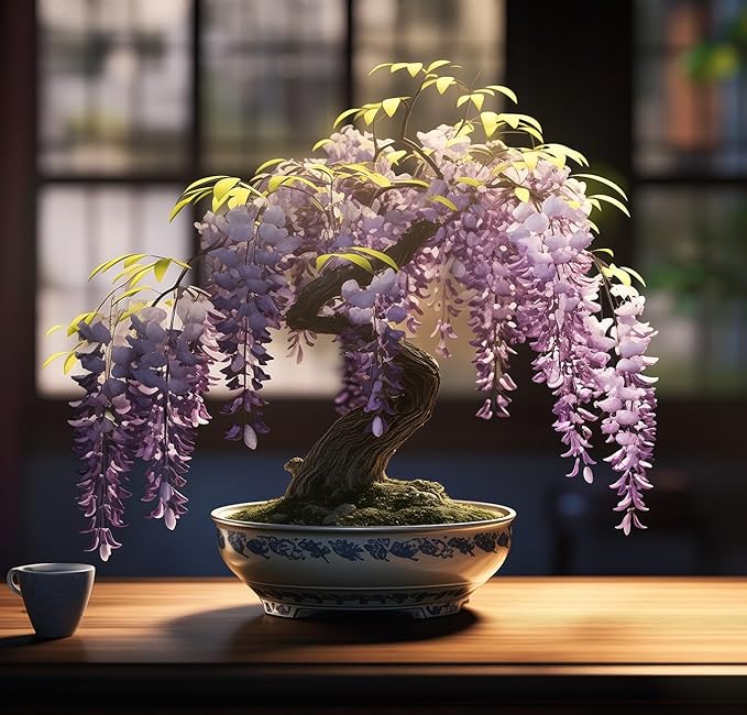 Weeping Wisteria Bonsai Tree Seeds for Planting – 10 Seeds | Cascading Purple Blooms | Outdoor Flowering Bonsai | Fast-Growing Vine Tree for Pots, Patios & Gardens