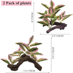 M2cbridge Fish Tank Plastic Soft Grass Artificial Betta Water Plants Decoration Goldfish Hide 2pcs (Pink)