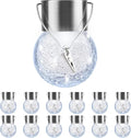PARTPHONER 12 Pack Hanging Solar Lights Outdoor, Waterproof Solar Globe Lantern with Handle and Clip, Decorative Cracked Glass Ball Lights for Christmas Decor, Tree, Yard, Garden, Patio (Cold White)