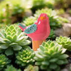4 Pack Self Watering Bird Shaped Globes, Terracotta Vacation Planters Devices with Slow Release Automatic Watering Spikes, Plant Watering Pots for Indoor and Outdoor Potted Plant