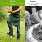 Bulb Planter Tool Long Handle with Stainless Steel Sharp Serrations, Sod Plugger for Lawn & Garden, Grass Plugger Tool with Soft Rubber Grip for Digging Holes Plant Bulb