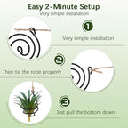 6 Pcs Hanging Air Plant Holder Air Plant Hanger Set Adjustable Rust-Resistant Iron Rings with Jute Ropes, Soilless Plants Stand Tillandsia Succulent Display Container for Home Office Decor