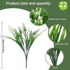 22 Pcs Artificial Outdoor Flowers Fake Outdoor Plants Monkey Grass with Red Flowers for Pot Decor for Window Garden Patio Hanging Planter Pathway Front Porch (22, White)