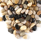 5LB Polished Natural Stone Pebbles for Outdoor Plants with Mixed Colors 1/4-5/8Inch Decorative River Rocks for Planters Small Natural Stone Gravels for Home Decoration