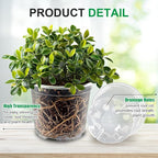 RooTrimmer 100 Pack 4 Inch Clear Plant pots with Drainage Holes, Transparent Nursery Seeding Pots, Flexile Seeds Starter Pots, Seeds Germination (4Inch,100P,Clear)
