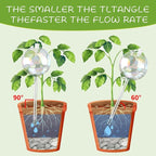 13oz Up to 2 Weeks Large Plant Watering Globes - Self Watering Bulbs and Planter Insert for Indoor & Outdoor Plants, Glass Water Globes Automatic While Away (4 Pack)