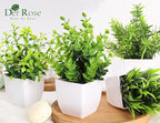 Der Rose 6 Pack Small Fake Plants Artificial Plants in Pots for Home Bthroom Bedroom Living Room Decor Indoor（Green）