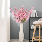 6PCS Long Stem Artificial Delphinium Flowers 35.43'' Pink Fake Larkspur Artificial Flower for Tall Vase Wedding Arrangements Bridal Bouquets Blossoms Flowers for Home Table Decor(Pink)