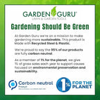 Garden Guru Hand Hoe Tiller Cultivator Tool - Carbon Steel for Ultimate Strength - Rust Resistant - Ergonomic Handle - Great for Gardening Digging Tilling Planting Cultivating Loosening