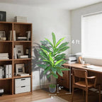 Artificial Dracaena Tree 48in - Fake Plants Tree with Black Planter - Faux Yucca Tree Tall with Lifelike Trunk and Leaves in Pot - Dracaena Artificial Plant for Home Office Living Room Fireplace Decor