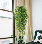RECUTMS Artificial Plant Fake Plants Artificial Hanging Plants Faux Ivy Plant with Yellow Leaf Fake Hanging Plant Indoor Decoration House Party Garden Room Wall Decor（Yellow）