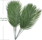 Artificial Tropical Palm Leaves Stems 12 Pcs, Fake Monstera Plants Areca Leaf Plants Faux Greenery Bushes Realistic Farmhouse Plant for Home Kitchen Garden Bathroom Decor Outdoor Indoor Decoration