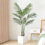Artificial Palm Tree 4ft Tall Fake Palm Tree Indoor Decor Faux Tropical Areca Floor Plant in Pot, Artificial Silk Plant for Home Office Living Room Decor Indoor