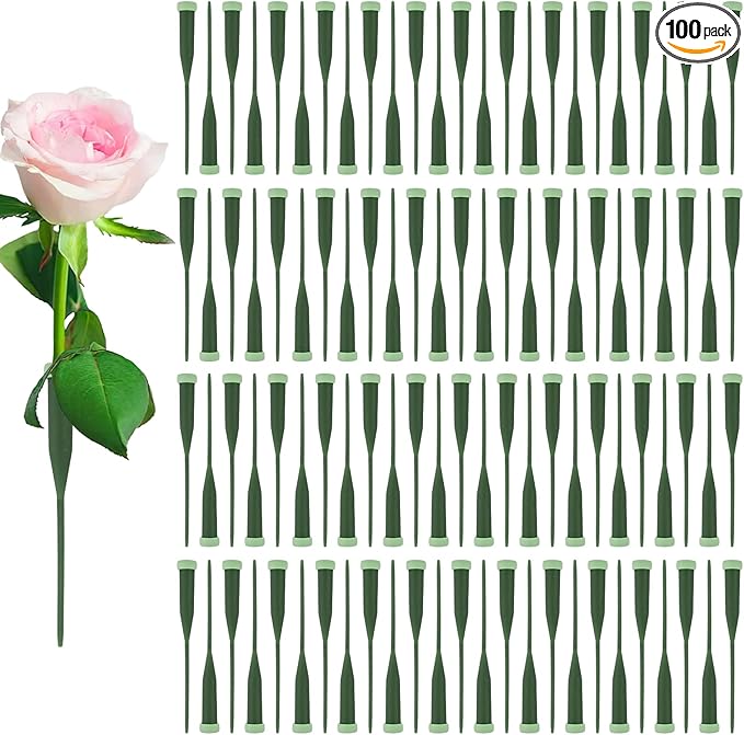 100 Pack 6" Floral Water Tubes with Caps, Single Stem Hydration Flower Tube for Fresh Roses, Buds, Bouquets, Flower Arrangement and Florists, Leak-Proof Supplies for Event Wedding Planner, DIY Lovers