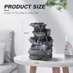 WICHEMI Indoor Fountain Tabletop Fountain Waterfall Fountains Stacked Rocks Water Feature Feng Shui Zen Meditation Relaxation Desktop Fountain for Home and Office Indoor Spaces Decor (Style 20)