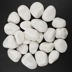20 lbs White Polished Decorative Stones, 2-3 Inch Polished Rocks, Ideal for Garden Landscaping, Potted Plants, Pathways, Vase Fillers, and Aquarium Decoration(Pure White, Weight: 20 LB)