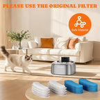 Pawtners 8 Pack Replacement Filters for STR-PT-108A Pumpless Cat Water Fountain, Multi-Layer Filtration for Cat/Dog Fountain, Complete Kit with 8 Filters & 8 Sponges
