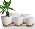Utopia Home Self Watering Pots for Indoor Plants, Planters for Indoor Plants, Multi-Size Flowerpot, Set of 5 Plant Pots with Drainage & Reservoir, 6.8"/6.4"/5.9"/5.5"/4.9" (White)