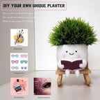 Dolkgy Funny Head Planters Face Pots, Adorable Human Face Flower Planter for Indoor Outdoor Plants, Unique Plant Holder Succulent Cactus Pots