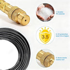 Thiswing 100FT 360° Adjustable Drip Irrigation Kit – 1/4" Tubing with 18 Nozzles, Full-Circle Spray for Greenhouse, Vegetable Garden & Potted Plants, Water-Saving DIY Irrigation System