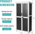 5FT Outdoor Storage Shed with 3-Level Adjustable Shelves – Durable, Weather-Resistant & Secure Storage Solution for Patio, Garden & Garage (White)