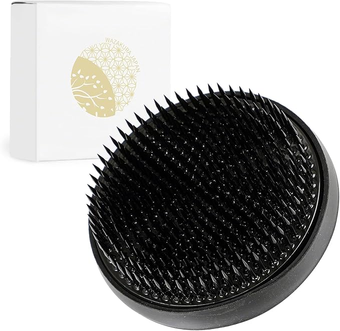 Wazakura Ikebana Kenzan Flower Pin Frog, Made in Japan, Floral Arranging Tool, Round - 80mm(3.15") Black