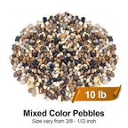 Pulovin 10 lbs Pebbles for Indoor Plants, Succulent, Bamboo, Vase, 3/8" Plant Rocks for Pots Indoor, Small River Rocks Decorative Pea Gravel, Highly Polished