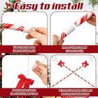 4 Pcs 40 Inch Christmas Tree Watering Funnel Reusable Xmas Tree Funnel Waterer Red and White Striped Christmas Watering System Longer Spout Xmas Device for Indoor and Outdoor Plants