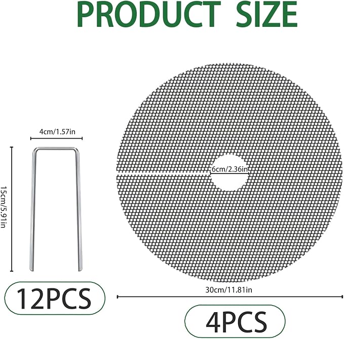 4 Pcs 11.8 Inch Plant Pot Grids, Indoor Plant Pot Soil Guard for Outdoor Garden Plant Protection, Cuttable Plant Pot Soil Covers Protectors from Animals