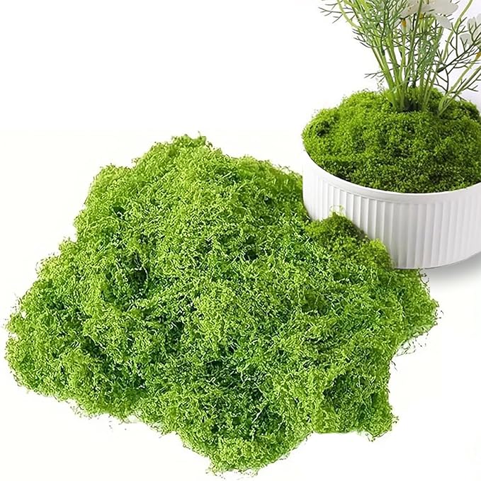 Fake Green Moss for Decorating, 100g/3.5oz Artificial Moss for Aquarium Model Crafts Table Centerpieces Decor (Green, 100g/3.5oz)