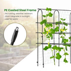 OTOSUNNY Garden Trellis for Climbing Plants Outdoor, 6 FT Tall Arch Tunnel, Metal A-Frame Plant Support with Trellis Netting Vegetable Fruit Flower, Cucumber Trellis for Garden Raised Bed