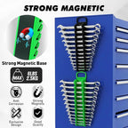 20-Piece Magnetic Tool Organizer Set, 1/4", 3/8", 1/2" SAE & Metric Socket Organizers, 2 Large Wrench Holders, 24-Slot Wrench Rails, Plier and Screwdriver Wall Mount Storage