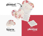 Set of 24 Pink Heart Seed Paper – Writable & Plantable Wildflower with Envelopes & Planting Guides, Mom's Gift for Mother’s Day, Use for Wedding, Baby Shower, Heart Party Favors & Easter Decorations