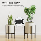Linpla 2-Pack Adjustable Metal Plant Stand Indoor Outdoor - Fits 8 to 12 Inches Pots - Mid Century Modern Planter Stand Black Flower Pot Holder Home Decor for Gardening Gifts