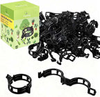 Plant Support Clips Plastic Tomato Clips Plant Clips for Climbing Plants Clear Grape Tomato Vine Trellis Clips for Garden Vegetables Plants Flower Grow Fixing (300, black)