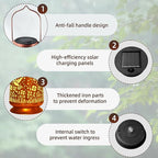 Solar Lanterns Outdoor Waterproof Gifts for Women Grandma Gifts for Mom Dragonfly Projection Garden Decor Solar Hanging Lantern Metal for Patio Yard Festival Pathway Landscape (Dragonfly, 4)