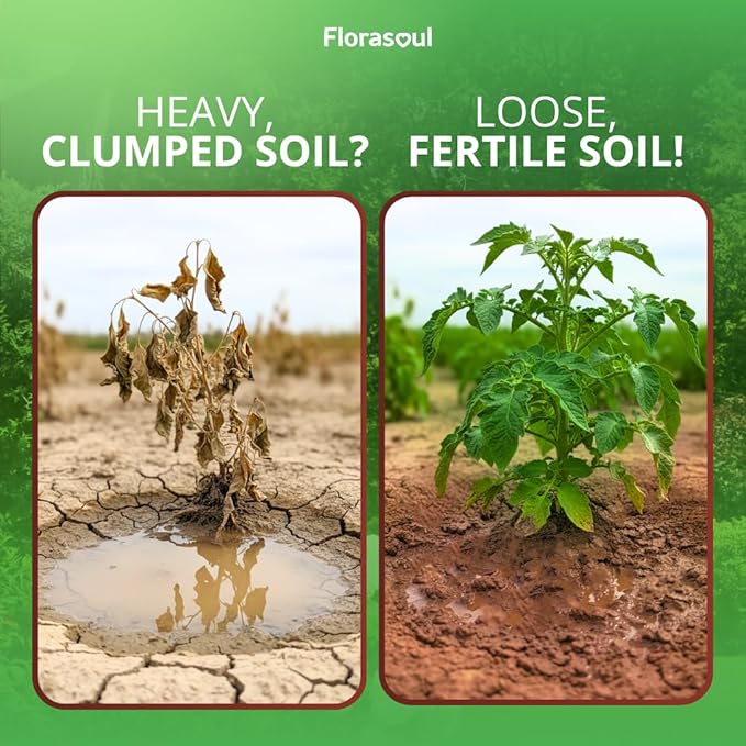 Florasoul® Clay Breaker Soil Amendment (6.6 lbs) – Revitalize Heavy Clay & Compacted Soil – Plant-Based & Vegan Formula – Enhances Drainage & Aeration – for Gardens, Lawns & Flower Beds