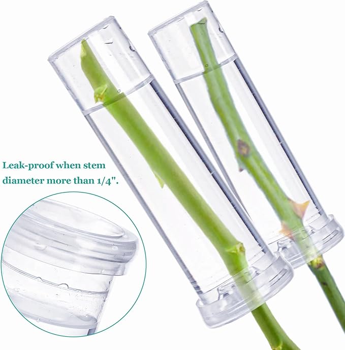 Tosnail 50 Pack Floral Water Tubes, 60 ML Large Capacity Flower Stem Holder, 4" Single Plant Tubes, Flower Water Vials for Fresh Flower Arrangements
