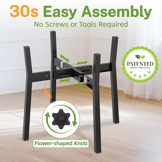 iDavosic.ly Adjustable Plant Pot Stand 2 Pack Indoor Outdoor, Metal Short Single Flower Holder Fits 8 to 12 Inch Large Heavy Duty Planter (Not Included) | Modern Black