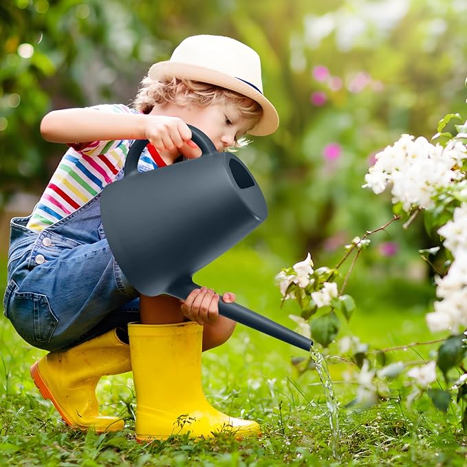 Plant Watering Can - Plastic Indoor and Outdoor - 1/2 Gallon - Grey