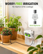 RAINPOINT Bluetooth Automatic Plant Waterer Indoor, Smart APP Control Drip Irrigation System for Houseplants, Anti-Siphon Vacation Watering Device with 2400mAh Rechargeable Battery (Up to 15 Pots)
