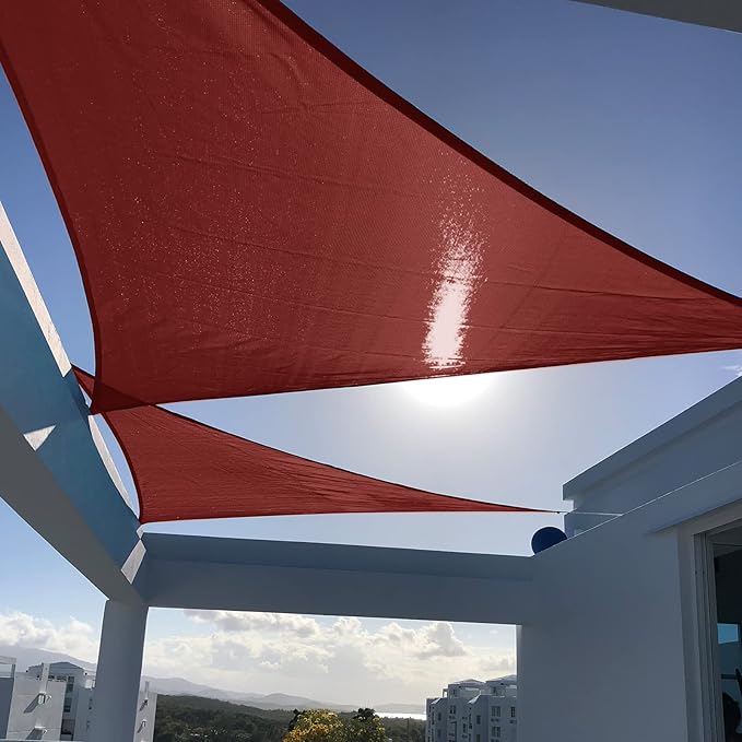 SUNNY GUARD Custom Size 6'x8'x10' Terra Red Sun Shade Sail Right Triangle UV Block Shade for Backyard Yard Patio Deck Garden(Customized)