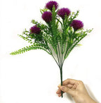 Artificial Dandelion Plants Decor, Fake Plastic Flowers Shrubs Bushes Grass for Indoor Outdoor Home Garden Wedding Party Table Centerpieces Arrangements Decoration Planting Filler Fuchsia 4 Pack