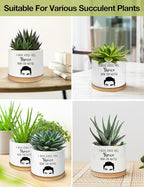 I Have Asked You Thrice Now for Water Ceramic Succulent Planter Pot, Funny Plants Pots Schitts Merchandise Gifts, for Women Mom Grandma Plant Lovers Gifts - 3.5 inch(Plant Not Included)