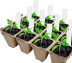 Jucoan 40 Pack Peat Pots Seed Starter Trays, 480 Cells Germination Seedling Pots, Organic Biodegradable Plant Germination Tray with 40 Plant Labels for Vegetable Flower, Herbs, Indoor Outdoor Garden