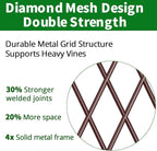 AMAGABELI GARDEN & HOME 2 Pack 60” x 18” Garden Trellis for Climbing Plants Outdoor Garden Fencing Decorative Plant Trellis Vegetables and Rose Trellis for Ivy Cucumbers Brown
